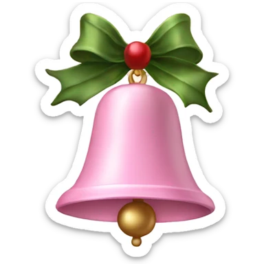 Light Pink Christmas bell sticker