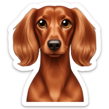 Longhair-red-dachshund sticker