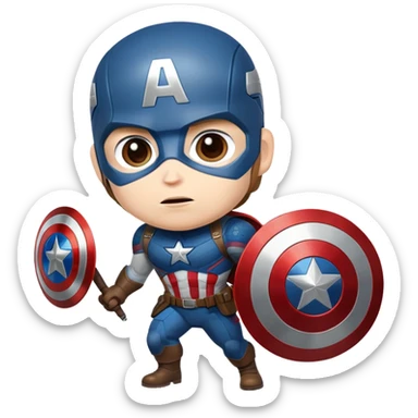 captain america superhero with shield sticker