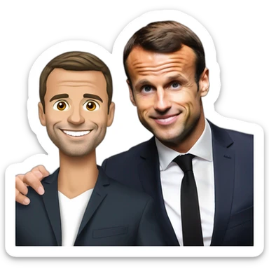 Emmanuel macron qui embrasse ronaldo sticker