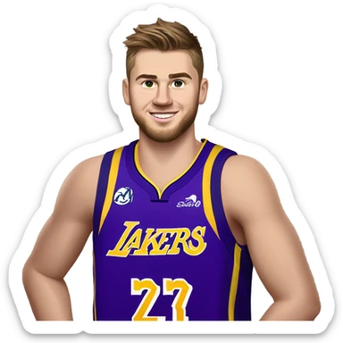 Luka Doncic in lakers jersey sticker