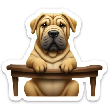 Shar pei playing poker sticker