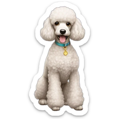 Dog Standart Poodle full body sticker