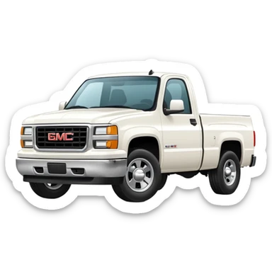 white gmc truck 4 door sticker