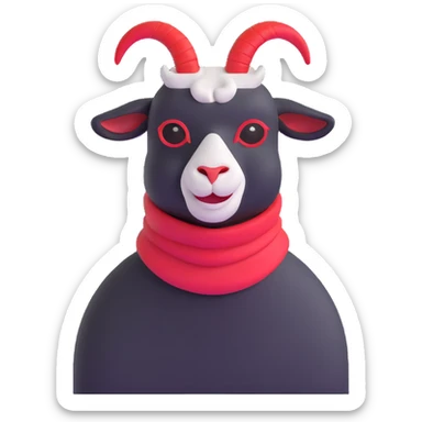 goat with a red ski mask sticker