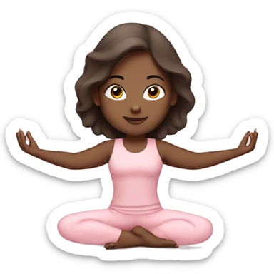 brunette yoga girl light pink clothes  sticker