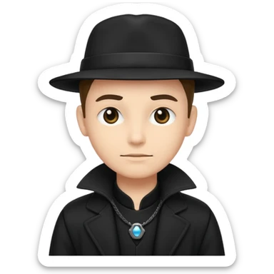 time traveler in black clothes sticker