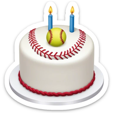 Softball birthday cake sticker