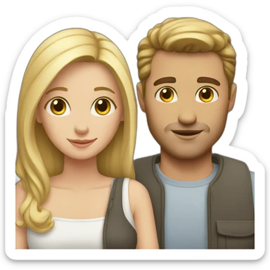 White couple sticker