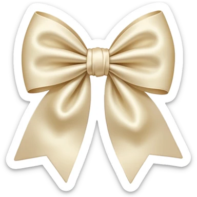 Cream bow sticker