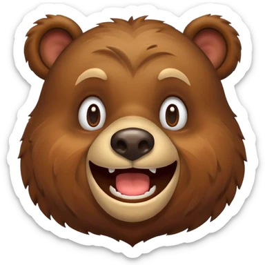 Happy hungry bear sticker