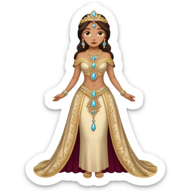 vestimenta himilce en cuerpo entero con joyas  sticker