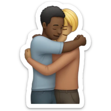 Two people hugging lying down sticker
