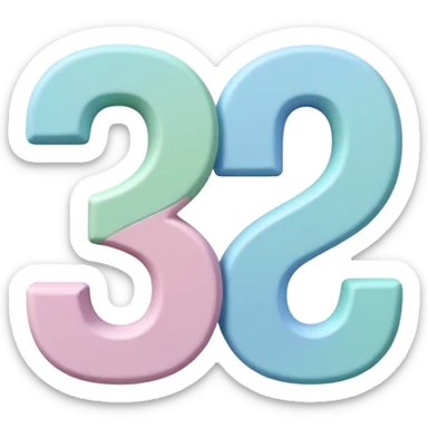 Numbers 1, 2, 3 in pastel colors (pink, blue, green), Pixar-style 3D, hand-drawn texture, soft shadow, transparent background sticker