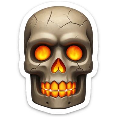 Flaming Moai skull sticker