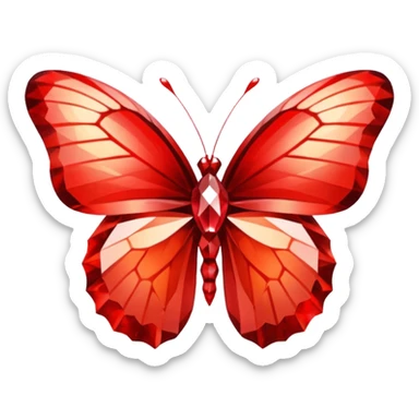 red 56-carat diamond shaped as butterfly sticker