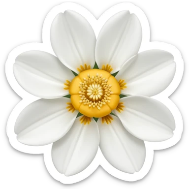 white flower
 sticker