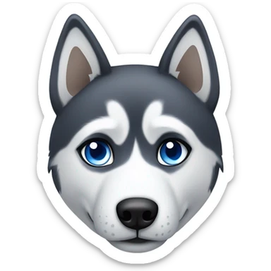 Husky with one blue eye and one brown eye sticker