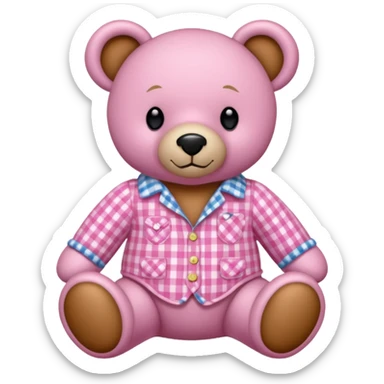 ralph lauren teddy bear wearing pink gingham sticker