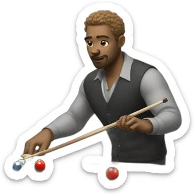 Hench Andy playing pool sticker