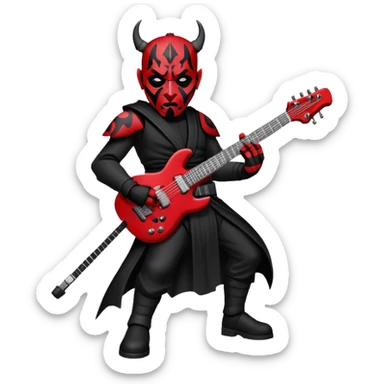 Darth Maul with electric guitar  sticker