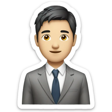young male asian office worker sticker