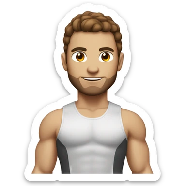 gym bro with white skin and brown hair sticker