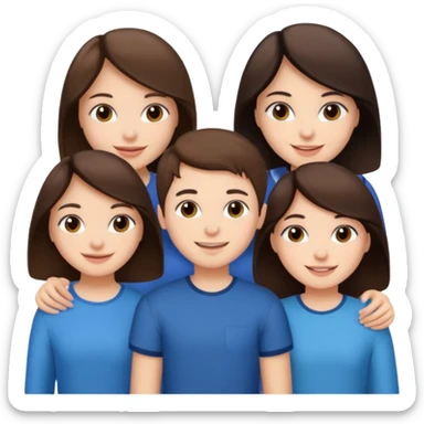 Two girls brunette one boy brunnette  sticker