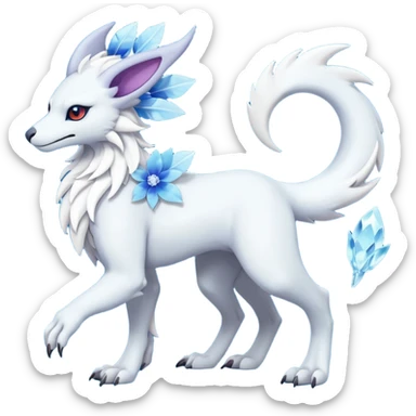 Floral Absol-Amaura-Sergal-fusion-hybrid-Fakemon-animal-creature  sticker