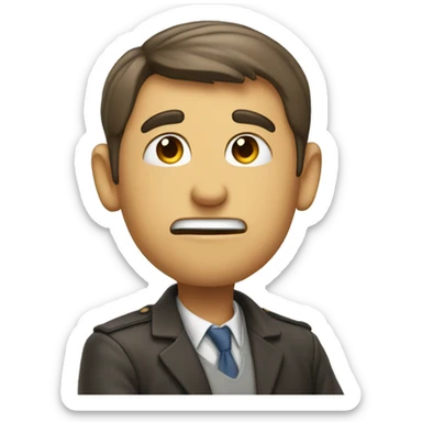 man pointing at his head symbolizing that he is smart  sticker