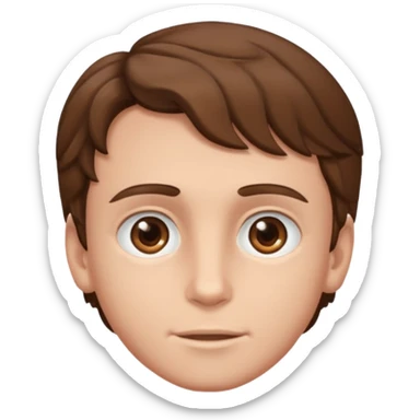 a boy with hazel eyes and wavy brown hair and a humungos forehead like huuuuuuuuuuuuuge bigger than mia khalifa sticker