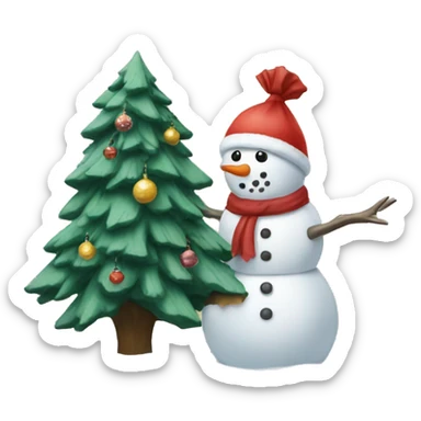 Snowman and Christmastree sticker