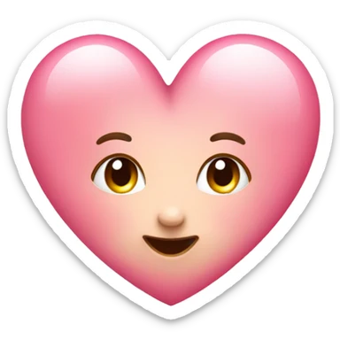 Cute blushing pink heart  sticker
