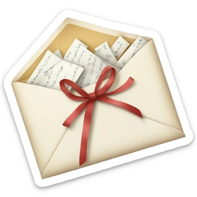 vintage love letters in envelope tied with a baby white ribbon  sticker