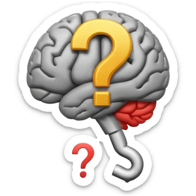 cerebro con interrogación sticker
