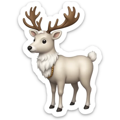 white reindeer sticker