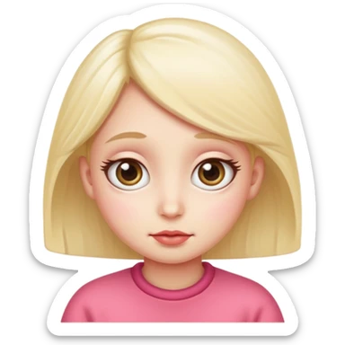 shy vanilla cream with big eyes and rosy cheeks sticker