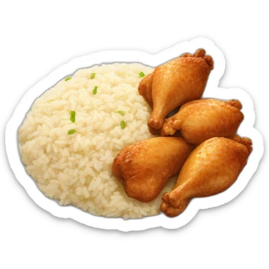 The most common type of food is chicken and rice  sticker