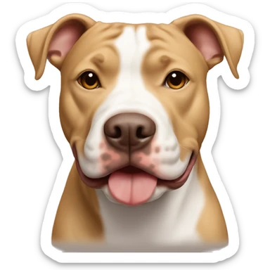 light brown and white pit-bull mixed with stafford sticker