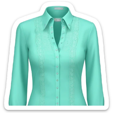 Realistic isolated tiffany blue blouse. sticker