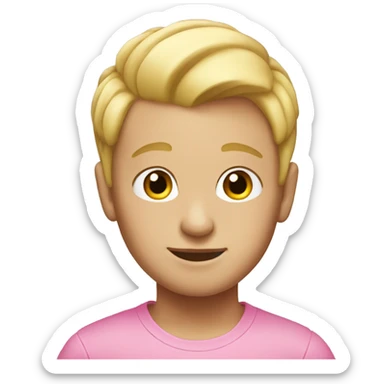 blonde boy with a pink bun sticker