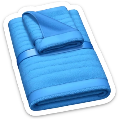 blue hotel room towel sticker