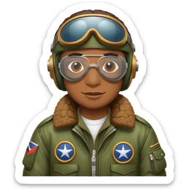 crocodile bomber pilot with goggles and a bomber jacket sticker