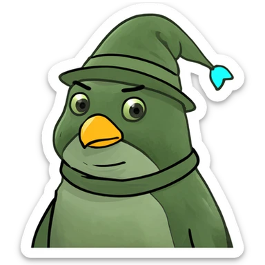 A penguin wizard sticker