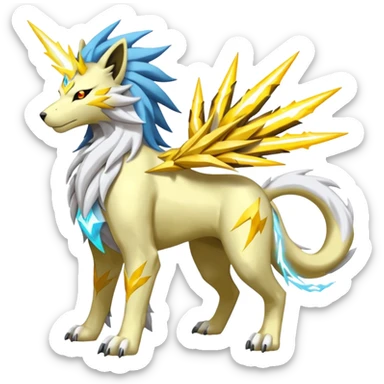 Raikou-Solgaleo-Zeraora-Celestia-Electrike-Manectric-fusion-creature (full body) sticker