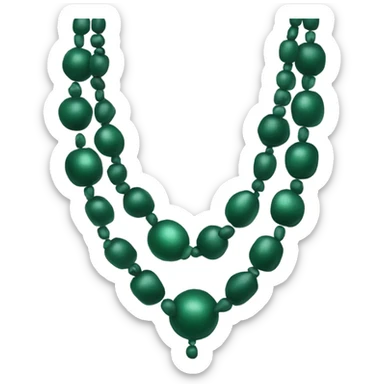 Dark green immunity necklace beads sticker
