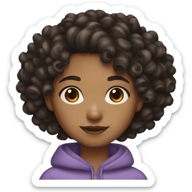 mixed skin dark curly hair girl sticker