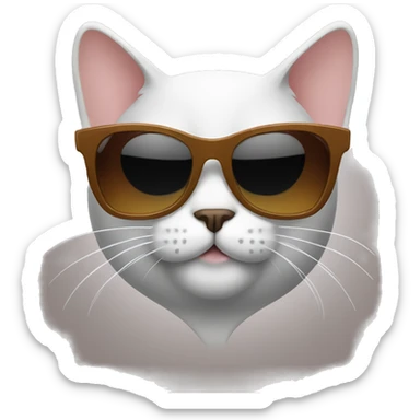 Cat with sunglasses sticker