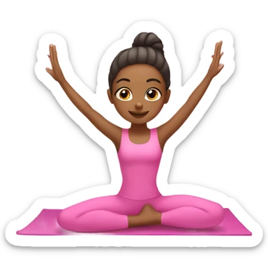 Cute girl doing pilates in pink, pilates princesa sticker