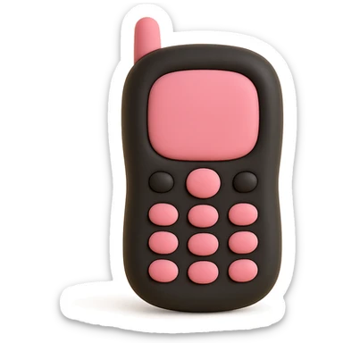 BLACKPINK-inspired gothic phone, soft and round, black and pink, no hearts sticker